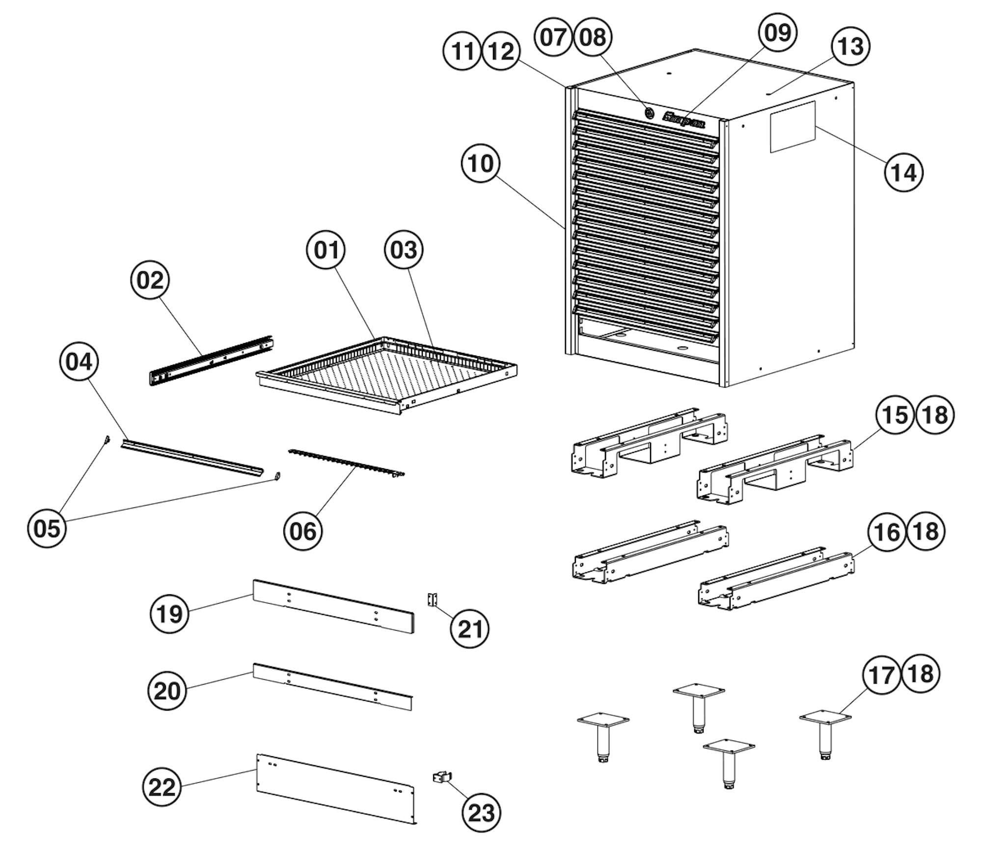 10-Drawer Narrow Eye-Level (Royal Blue w/Brushed Trim) | KSNE101AAPCN 10-Drawer Narrow Eye-Level (Royal Blue w/Brushed Trim) | KSNE101AAPCN
